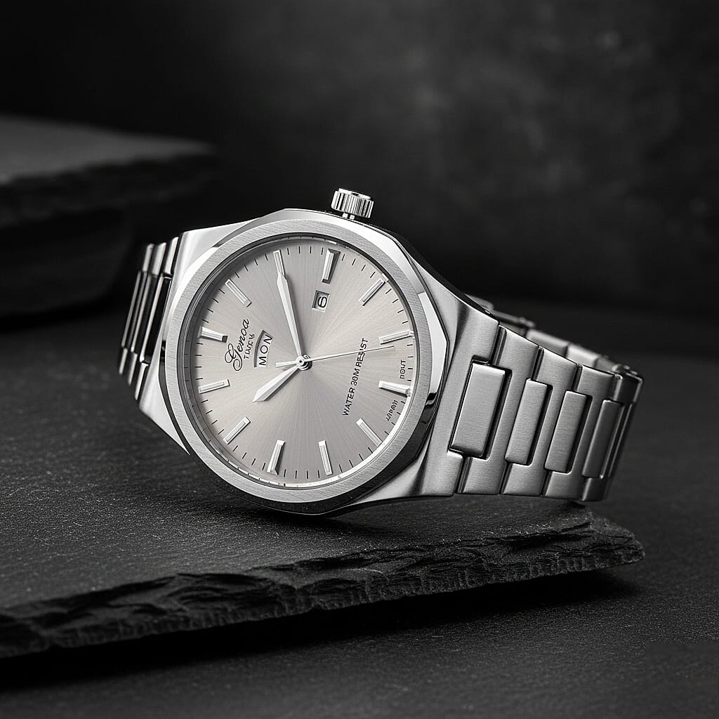 Designer Inspired - Genoa Seiko AL33 Japanese Movement Watch  - Grey Dial